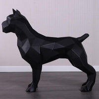 Black Cubism Pitbull Faceta Life Size Statue - LM Treasures 