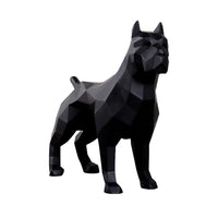 Black Cubism Pitbull Faceta Life Size Statue - LM Treasures 