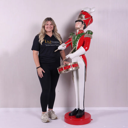 Art Deco Toy Soldier Drummer Life Size Christmas Statue