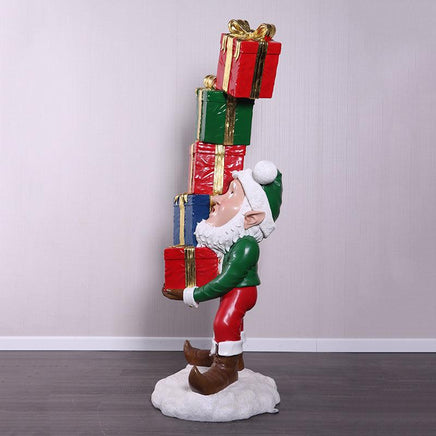 Elf With Stack Of Gifts Over Sized Statue - LM Treasures 