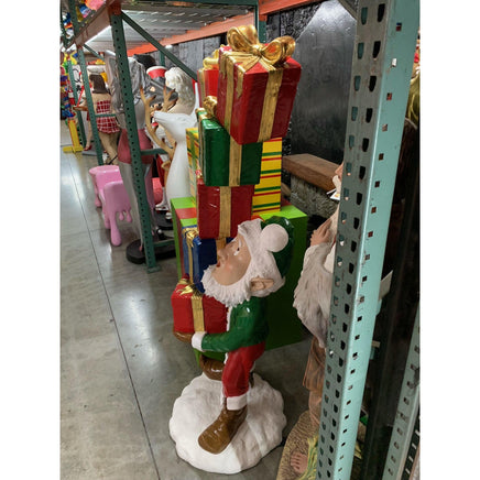 Elf With Stack Of Gifts Over Sized Statue - LM Treasures 