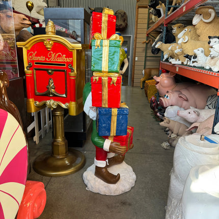 Elf With Stack Of Gifts Over Sized Statue LM Treasures - H