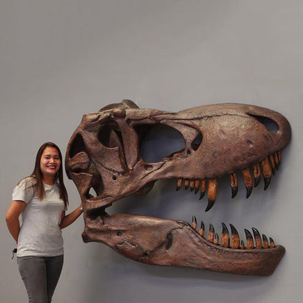 T-Rex Skull Wall Decor Life Size Statue - LM Treasures 