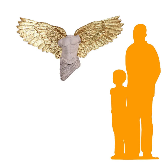Small Male Angel Wings Wall Decor Statue LM Treasures - H