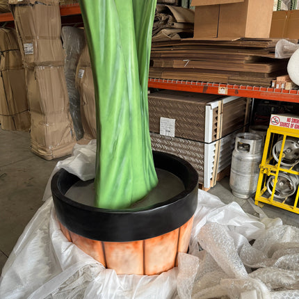 Giant Red Flower in Planter Statue LM Treasures - T