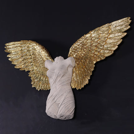 Small Female Angel Wings Wall Decor Statue