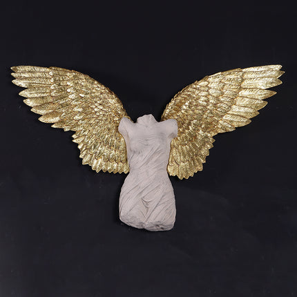 Small Female Angel Wings Wall Decor Statue