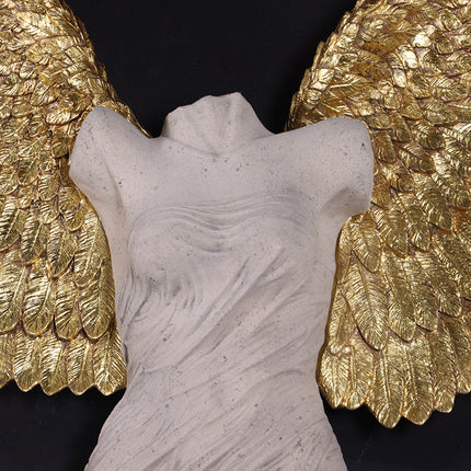 Small Female Angel Wings Wall Decor Statue