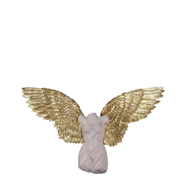Small Female Angel Wings Wall Decor Statue