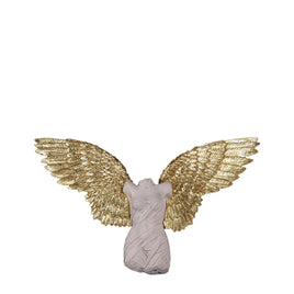 Small Female Angel Wings Wall Decor Statue