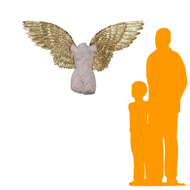 Small Female Angel Wings Wall Decor Statue