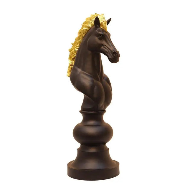 Black Knight Chess Piece Life Size Statue LM Treasures - H