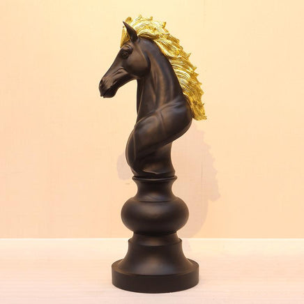 Black Knight Chess Piece Life Size Statue - LM Treasures 