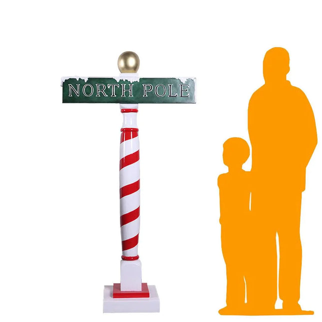 Large North Pole Sign Statue LM Treasures - H