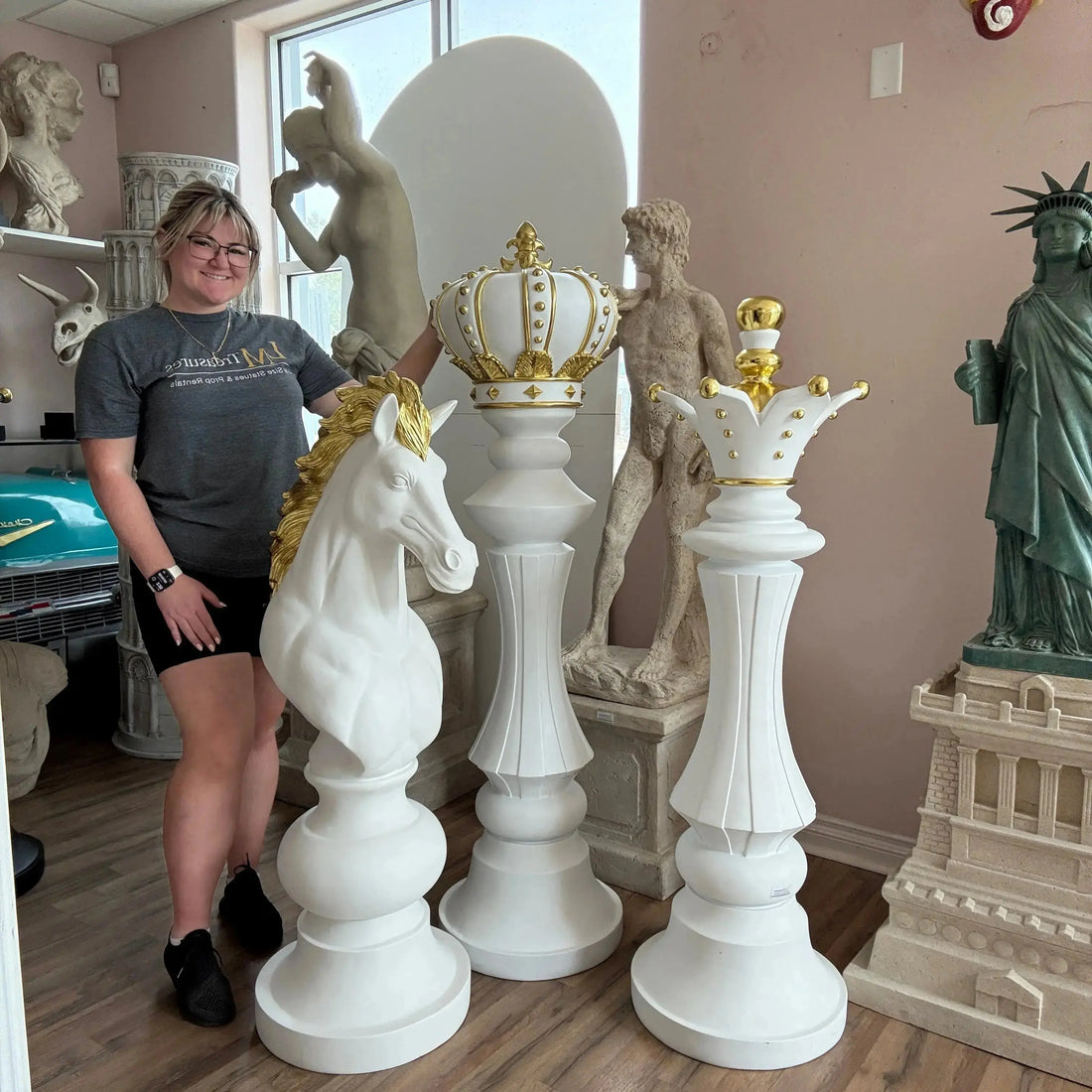 White King Chess Piece Life Size Statue| LM Treasures