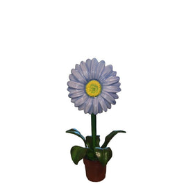 Small Purple Daisy In Pot Flower Statue - LM Treasures 