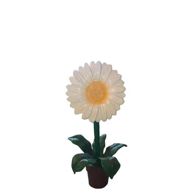 Small White Daisy In Pot Flower Statue LM Treasures - A
