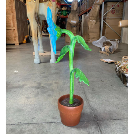 Small Blue Sunflower In Pot Flower Statue LM Treasures - A