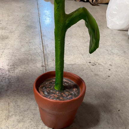 Small Yellow Sunflower In Pot Flower Statue