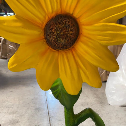 Small Yellow Sunflower In Pot Flower Statue