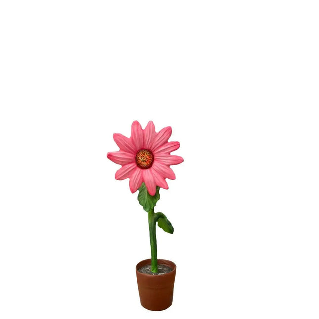 Small Pink Sunflower In Pot Flower Statue LM Treasures - A