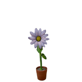Small Purple Sunflower In Pot Flower Statue - LM Treasures 