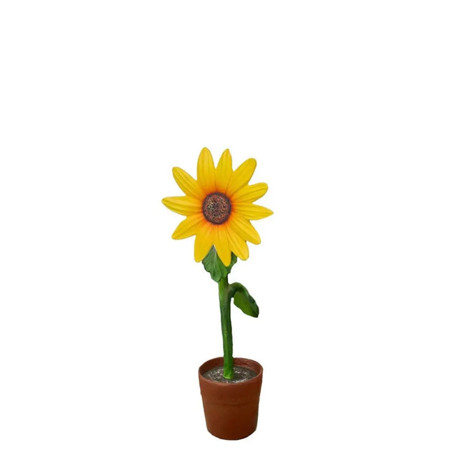 Small Yellow Sunflower In Pot Flower Statue LM Treasures - A