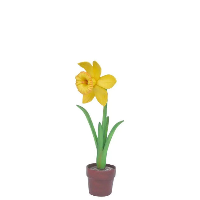 Small Yellow Narcis In Pot Flower Statue LM Treasures - A
