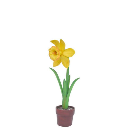 Small Yellow Narcis In Pot Flower Statue - LM Treasures 