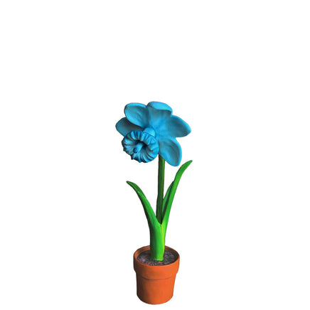 Small Blue Narcis In Pot Flower Statue - LM Treasures 
