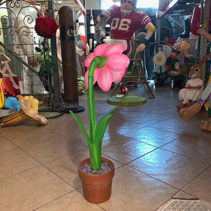 Small Pink Narcis In Pot Flower Statue LM Treasures - A