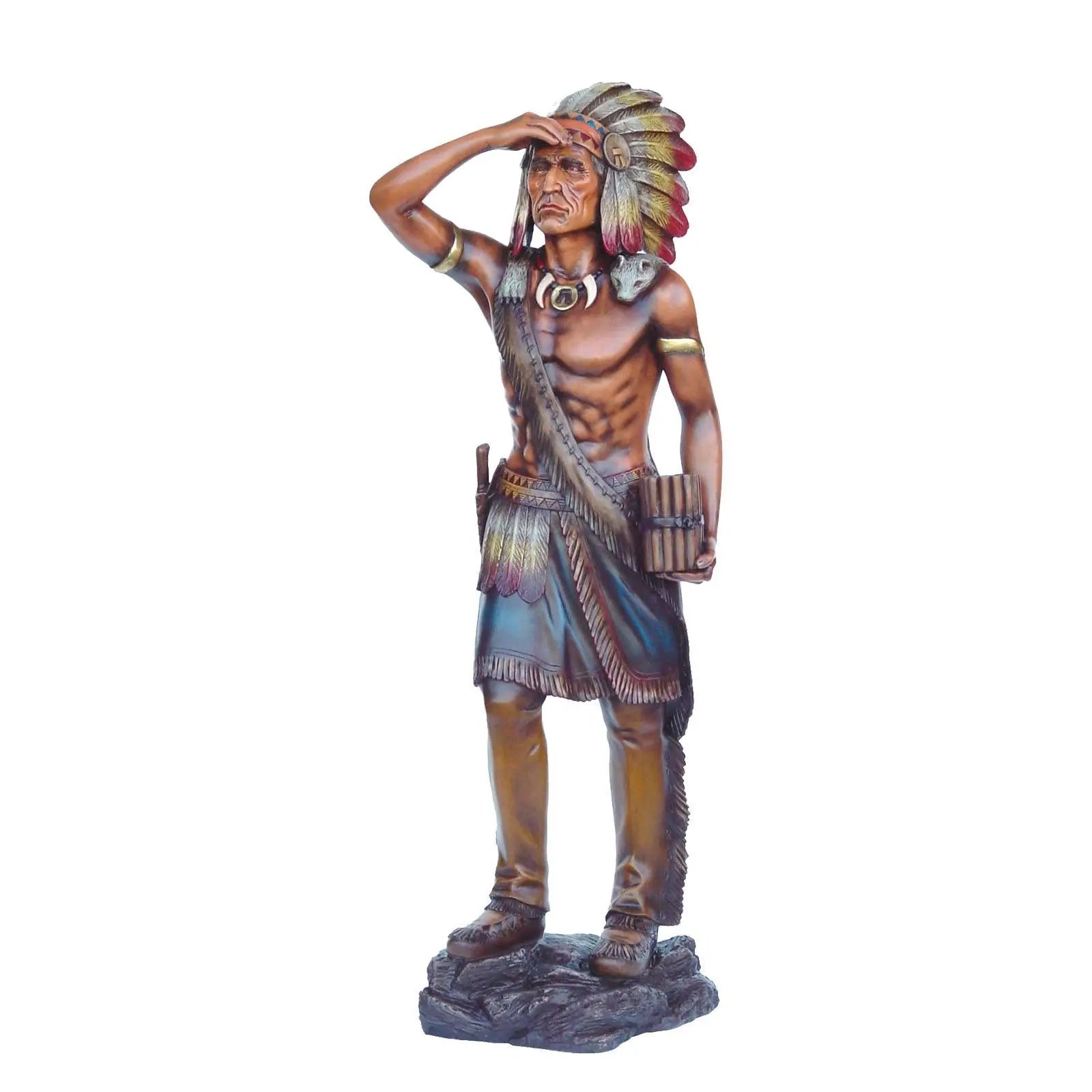 tobacco store indian for sale Lot Large Carved Wooden Cigar Store