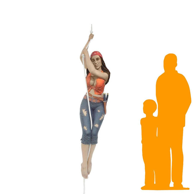 Hanging Lady Pirate Climbing Life Size Statue - LM Treasures 