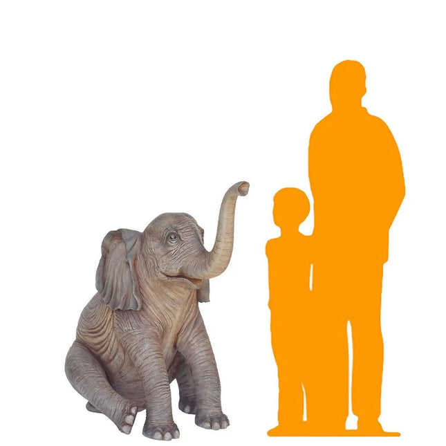 Sitting Baby Elephant Statue LM Treasures - A