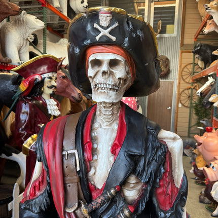 Pirate Captain Hook Skeleton Life Size Statue