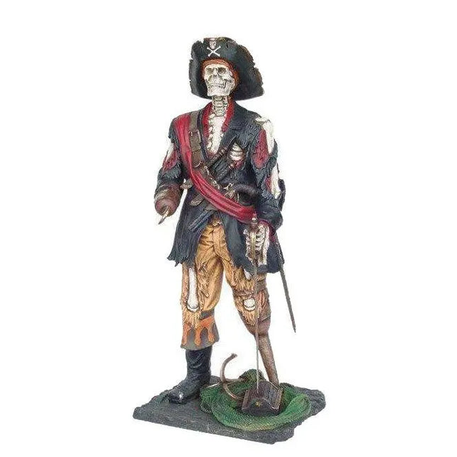 Pirate Captain Hook Skeleton Life Size Statue LM Treasures - A
