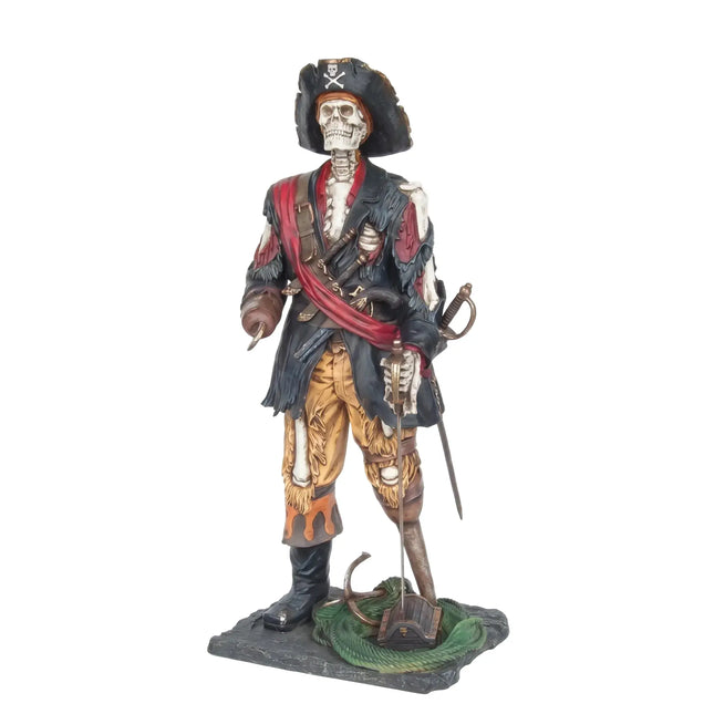 Pirate Captain Hook Skeleton Life Size Statue LM Treasures - A