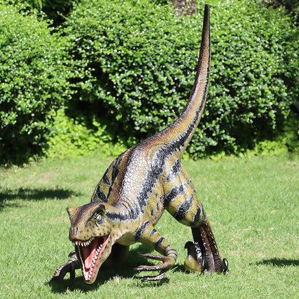 Brown Velociraptor Baby Dinosaur Life Size Statue - LM Treasures 