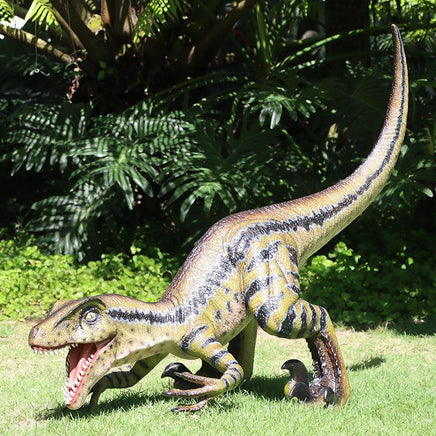 Brown Velociraptor Baby Dinosaur Life Size Statue - LM Treasures 