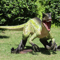 Velociraptor Baby Steel Dinosaur Life Size Statue - LM Treasures 