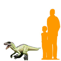 Green Velociraptor Baby Dinosaur Life Size Statue - LM Treasures 