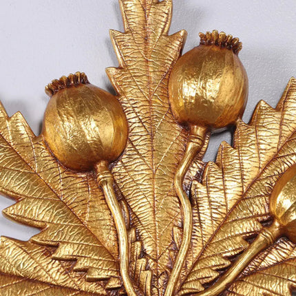 Gold Cannabis Marijuana Weed Leaf Wall Decor Statue LM Treasures - H