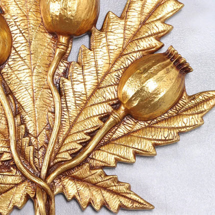 Gold Cannabis Marijuana Weed Leaf Wall Decor Statue LM Treasures - H