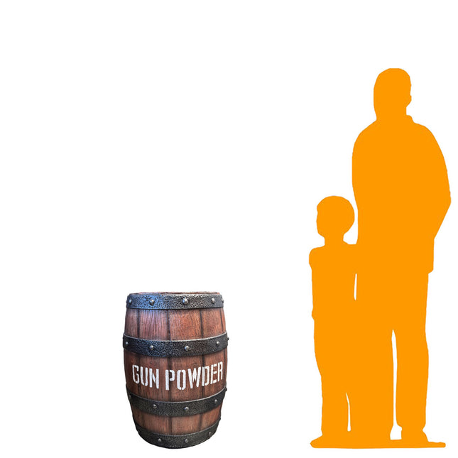 Medium Gunpowder Barrel Life Size Statue