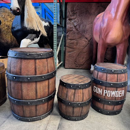 Small Barrel Life Size Statue