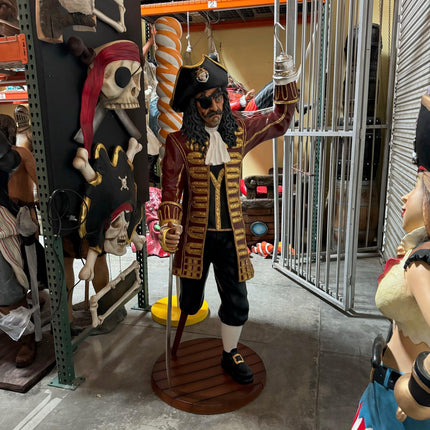 Pirate Captain Hook Wooden Leg Life Size Statue - LM Treasures 