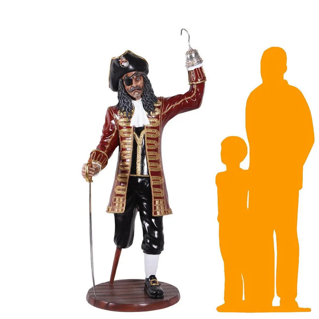 Pirate Captain Hook Wooden Leg Life Size Statue LM Treasures - H