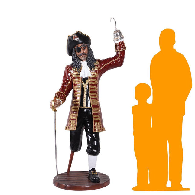 Pirate Captain Hook Wooden Leg Life Size Statue - LM Treasures 