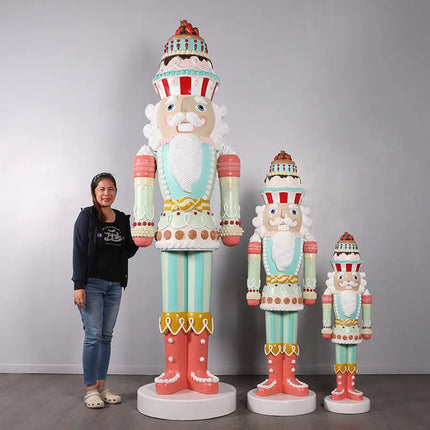 Small Pastel Nutcracker Candy Cake Statue