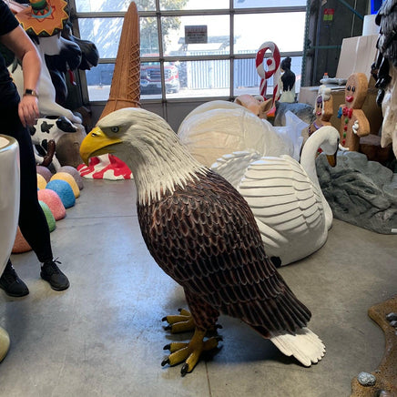 Standing Bald Eagle Life Size Statue - LM Treasures 